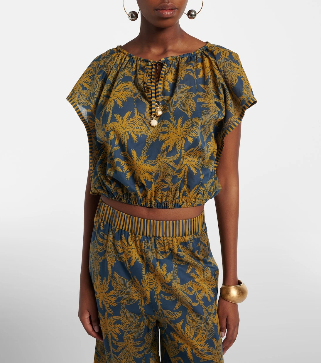 Eres - Crocodile printed cotton voile top