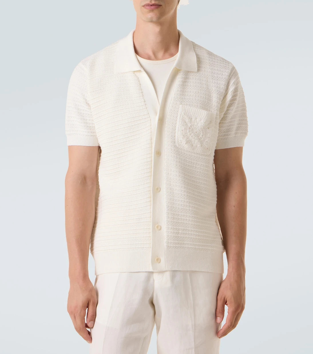 Frescobol Carioca - César crochet cotton shirt