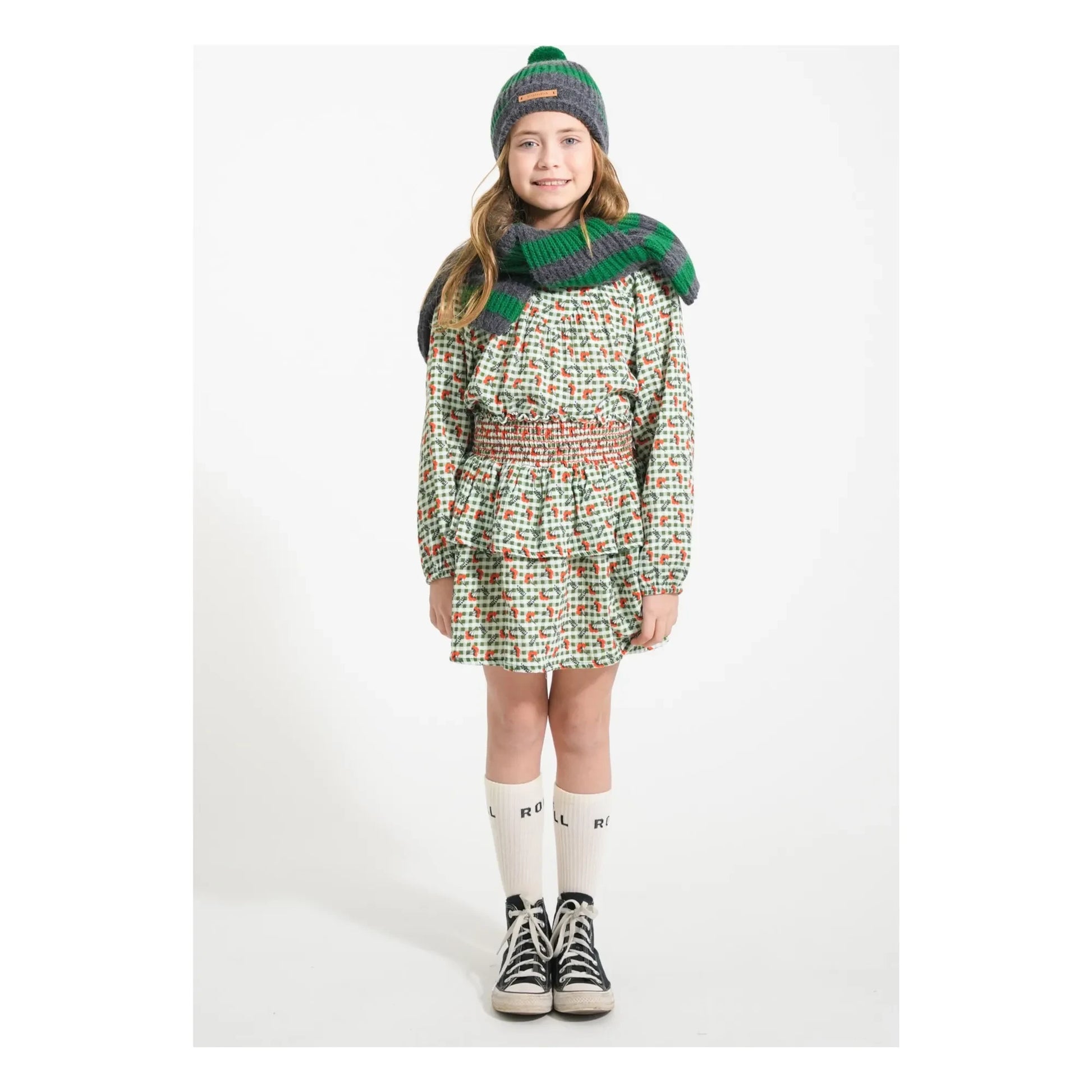 Piupiuchick - Blouse Carreaux Fleurs | Green