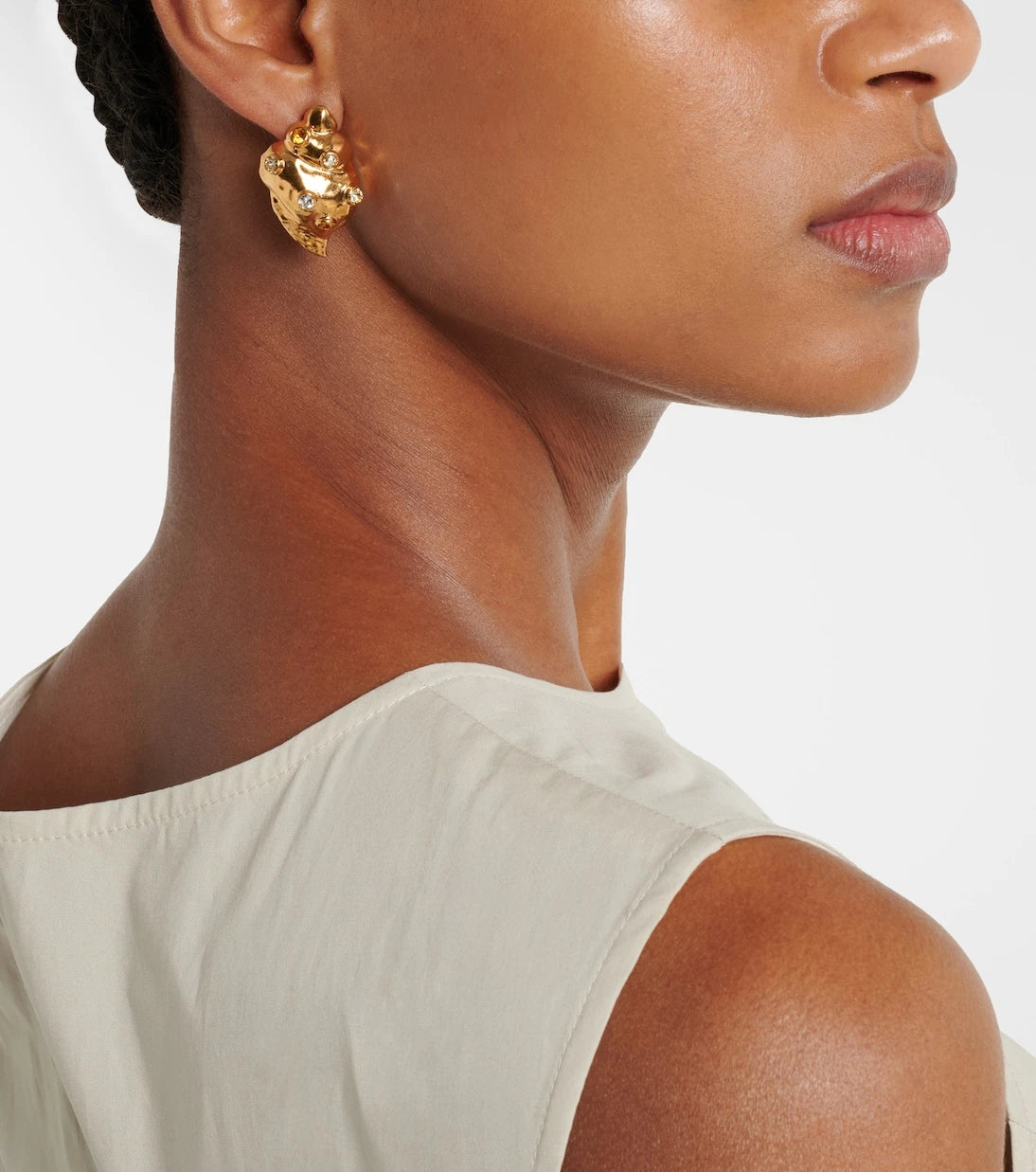 Oscar de la Renta - Seashell crystal-embellished earrings