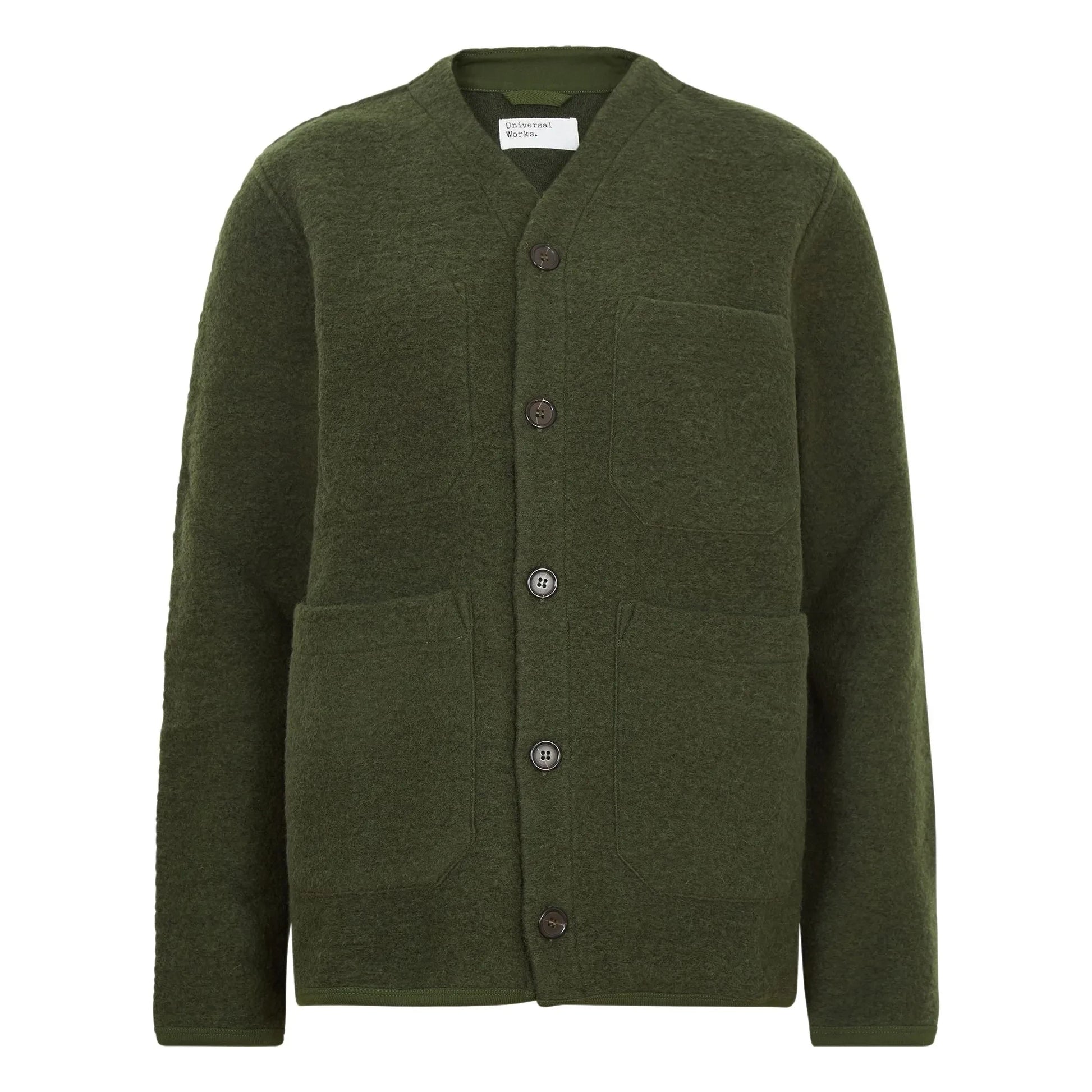 Universal Works - Buttoned Wool Vest | Khaki