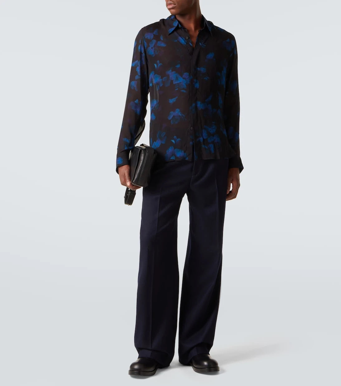 Dries Van Noten - Wool flannel wide-leg pants