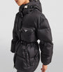 Black Hooded Re-Nylon Puffer Jacket
