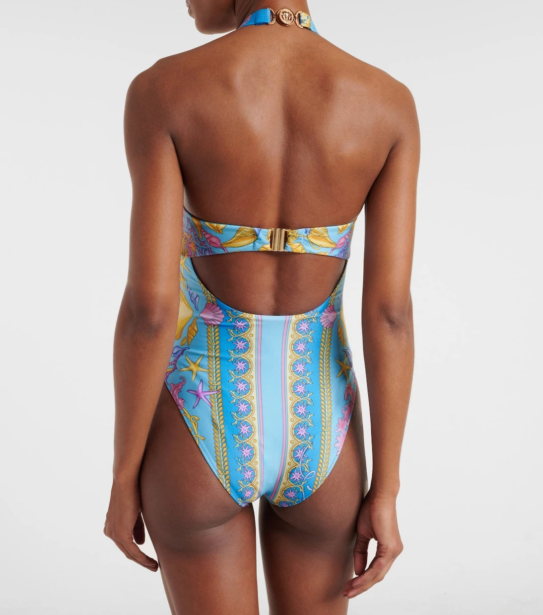 Versace - Printed halterneck swimsuit