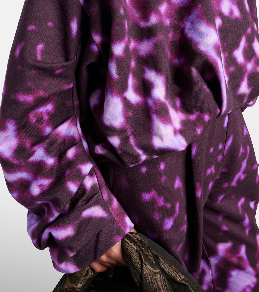 Dries Van Noten - Printed draped cotton sweatshirt