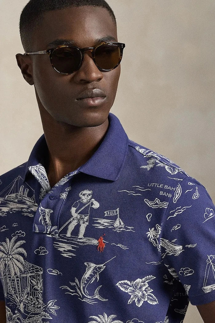 Памучна тениска с яка Polo Ralph Lauren