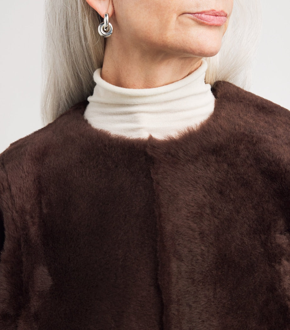 Yves Salomon Red Lacon Lambskin Zip-Up Jacket