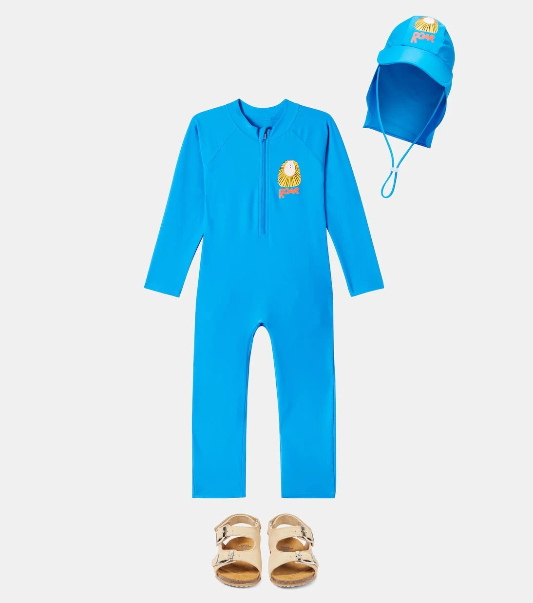 Jellymallow - Lion rashguard swimsuit and sunhat set
