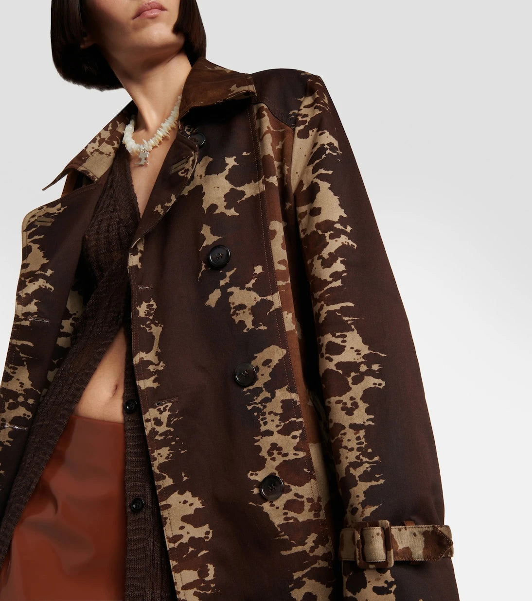 Acne Studios - Cow-print cotton trench coat