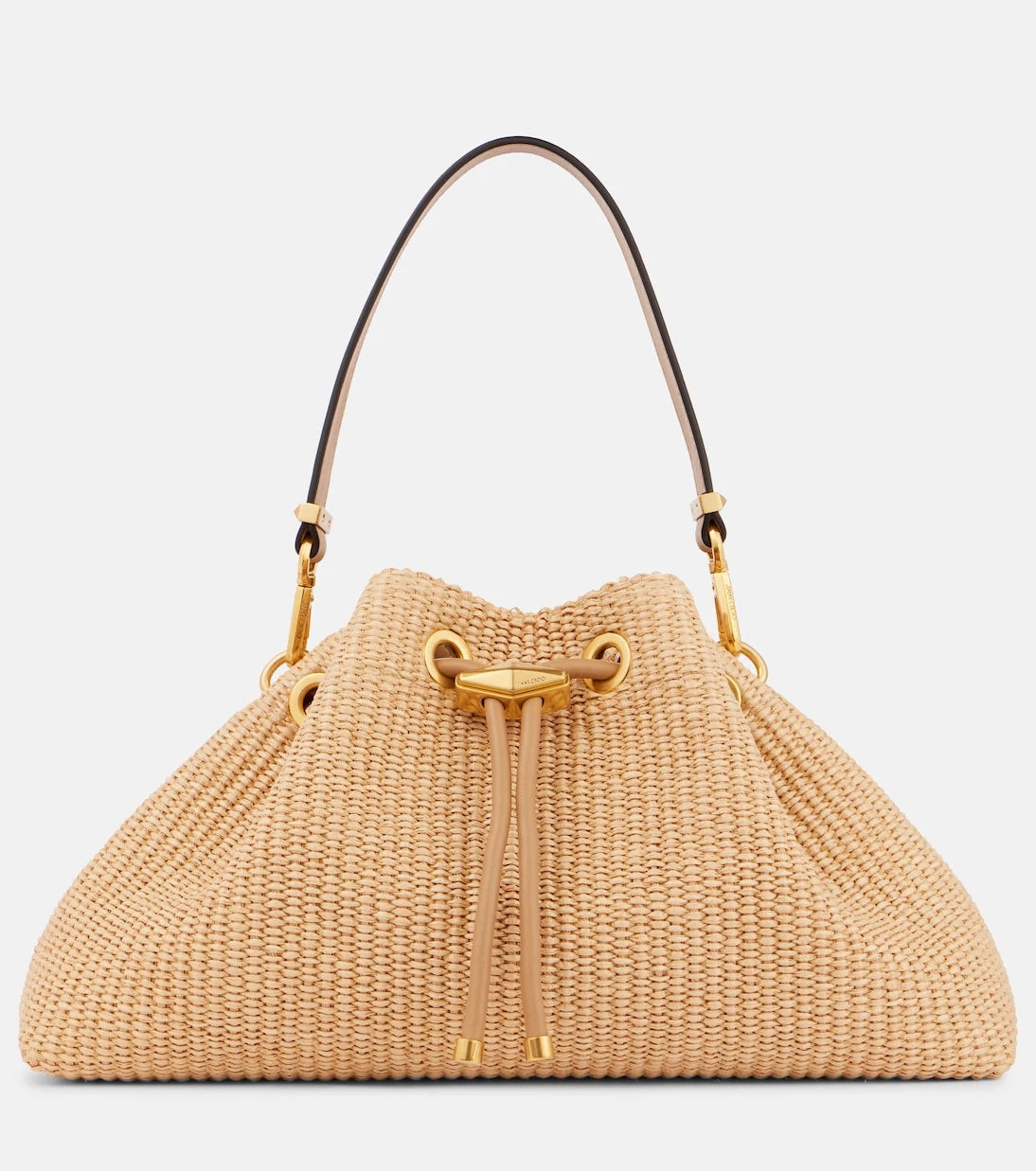 Jimmy Choo - Cinch M raffia shoulder bag