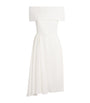 White Textured Philomela Midi Dress