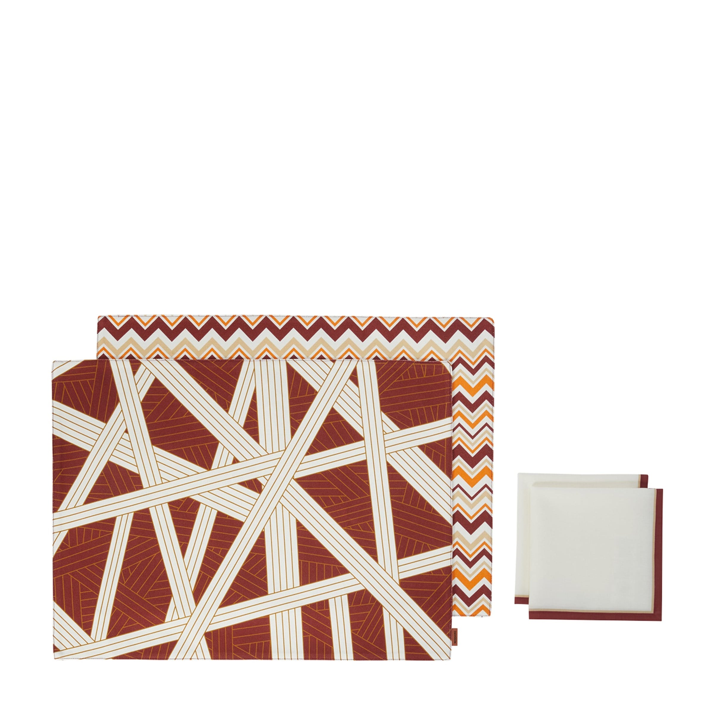Set of 2 Cotton Nastri Placemats and Napkins