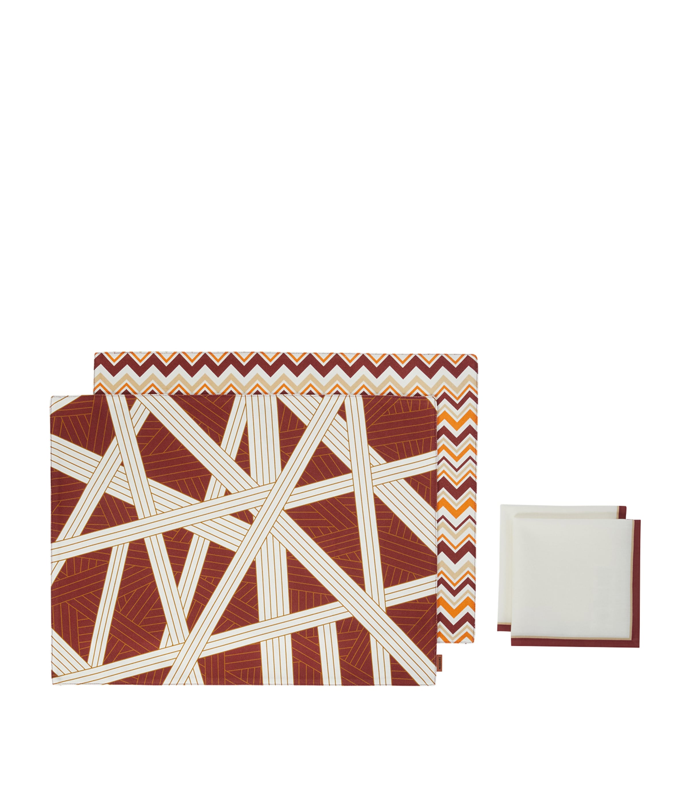 Set of 2 Cotton Nastri Placemats and Napkins