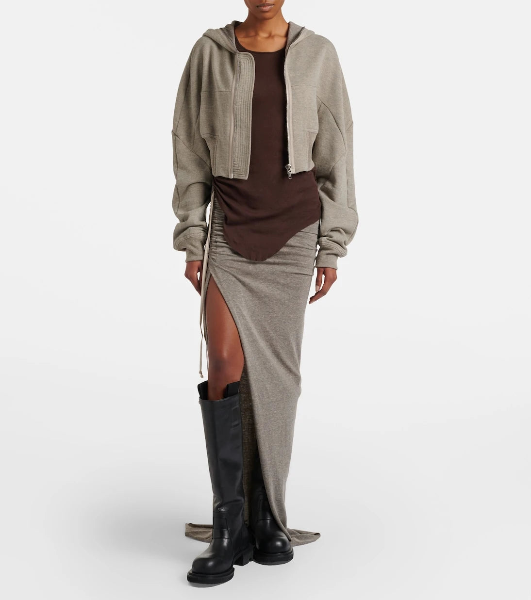 Rick Owens - Cotton-blend jersey maxi skirt