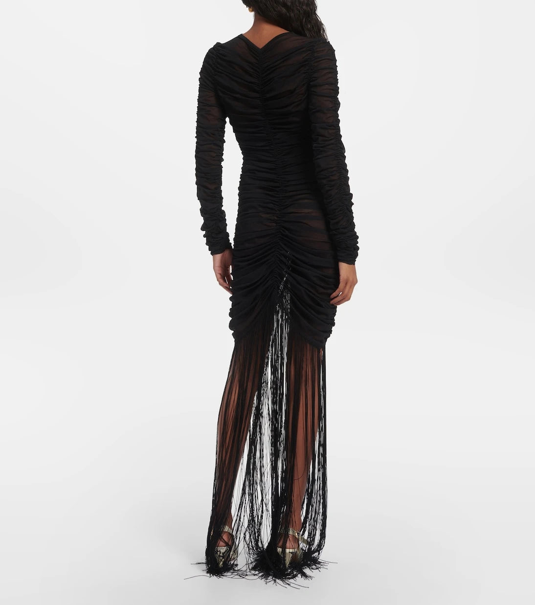 Khaite - Guisa fringed silk-blend maxi dress