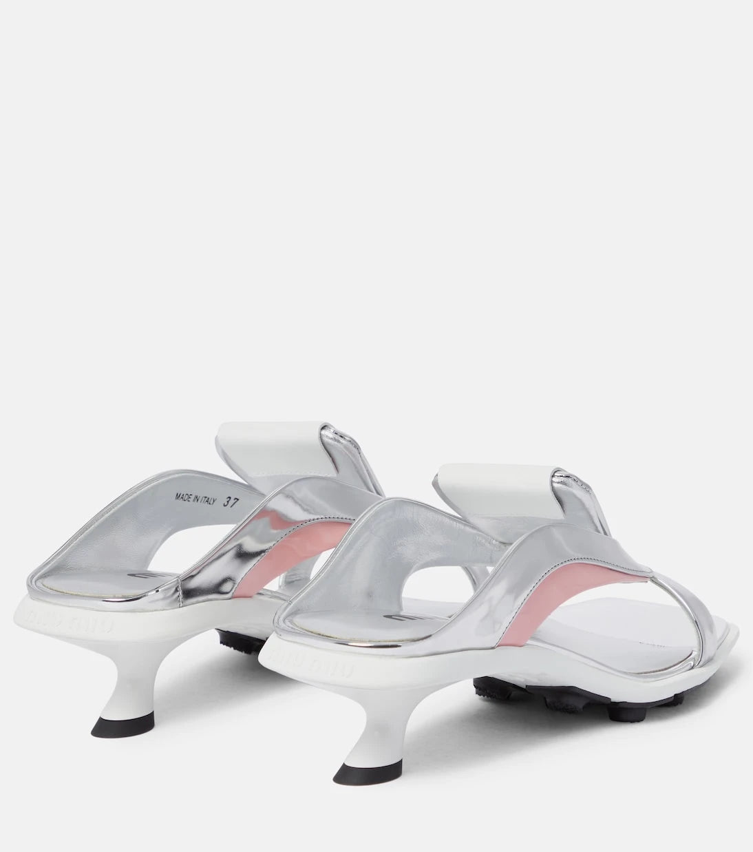 Miu Miu - Metalik deri sandaletler