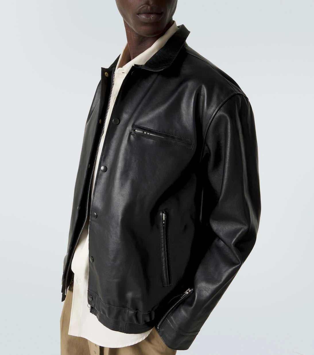 Sacai - Leather blouson jacket