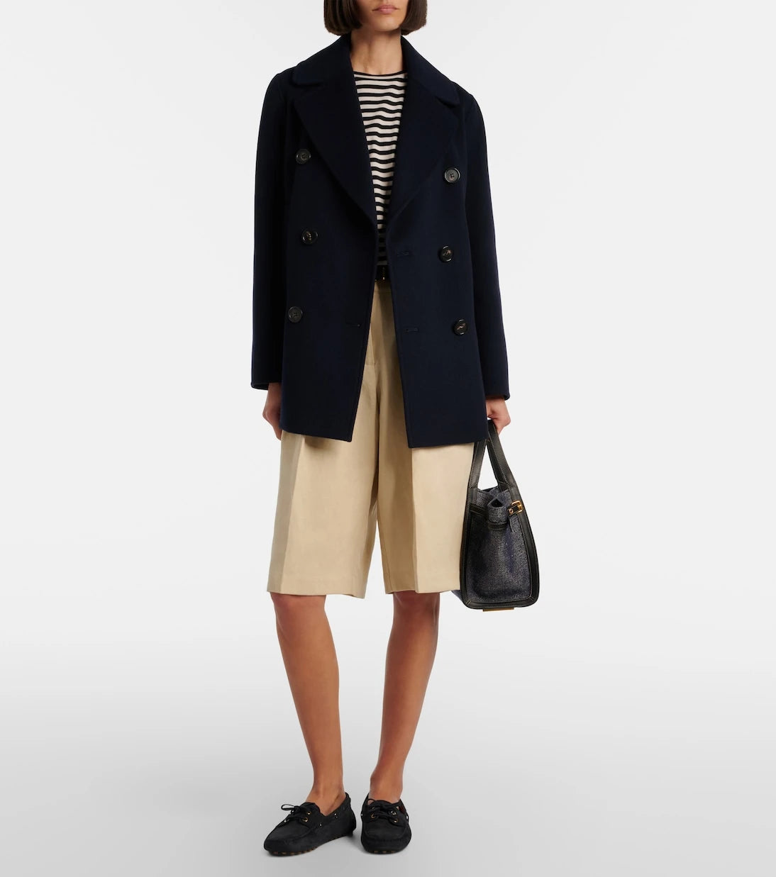 Tod's - Tim Small leather-trimmed denim tote bag