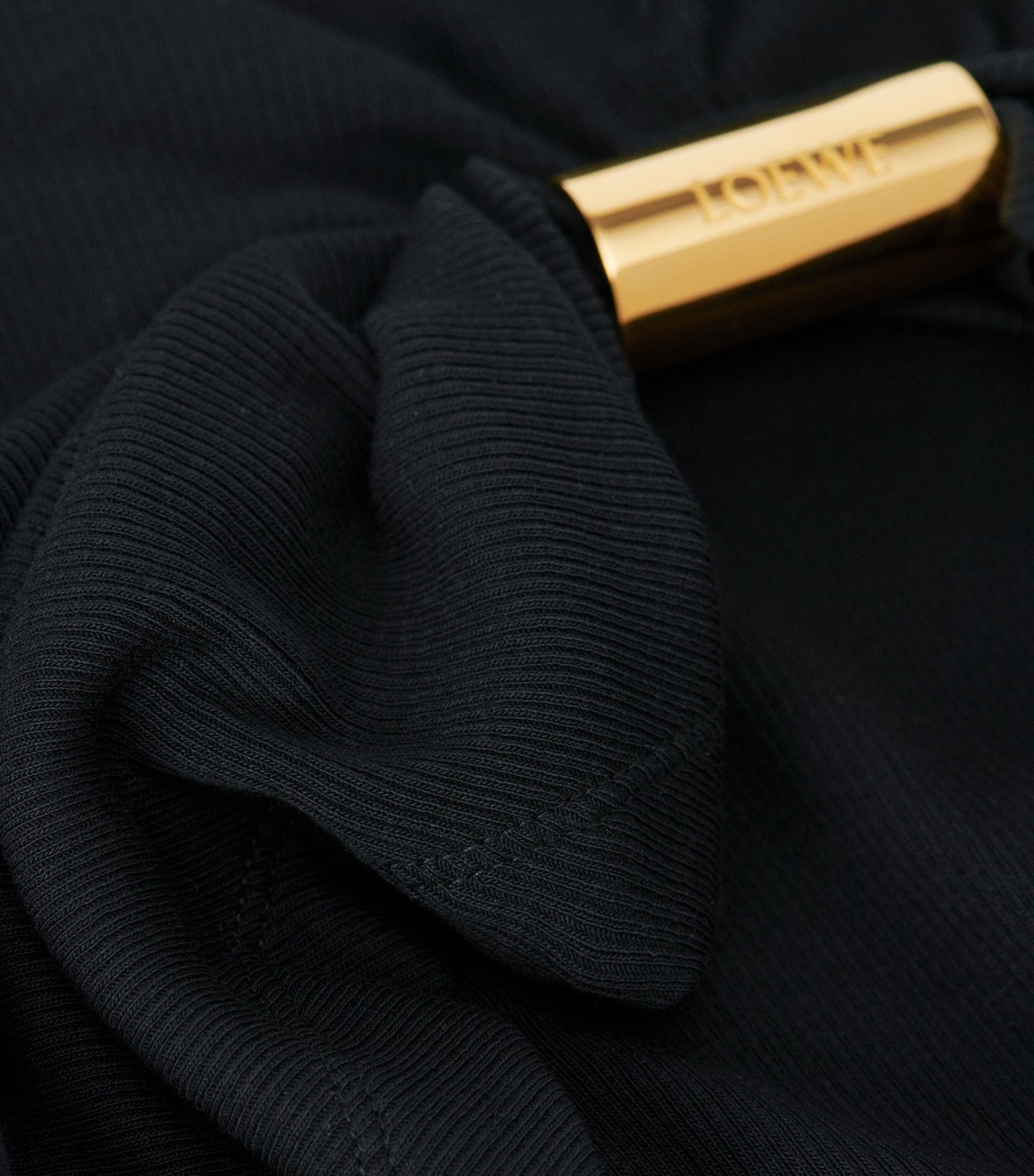 LOEWE Black Cotton Draped Tank Top