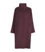 Burgundy Cashmere Stand-Collar Coat