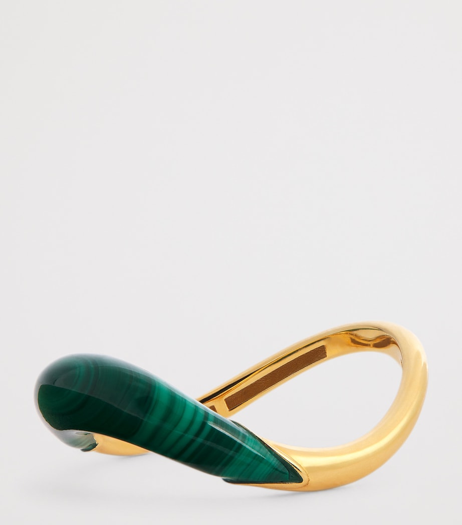Yellow Gold and Malachite Boa Stackable Ring