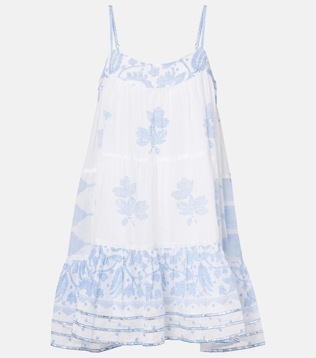 Juliet Dunn - Printed ruched cotton slip dress