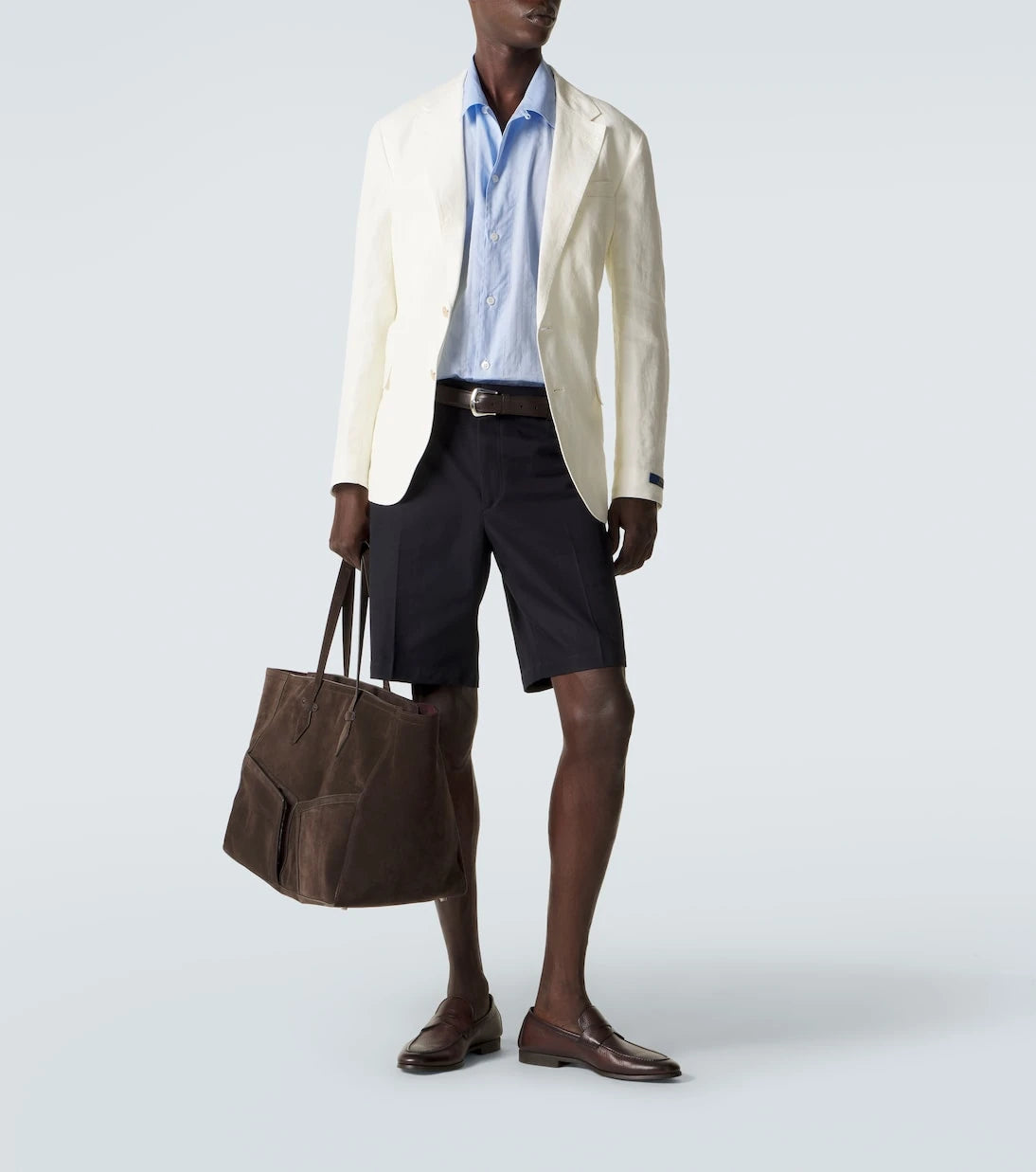 Zegna - شورت من القطن والكتان