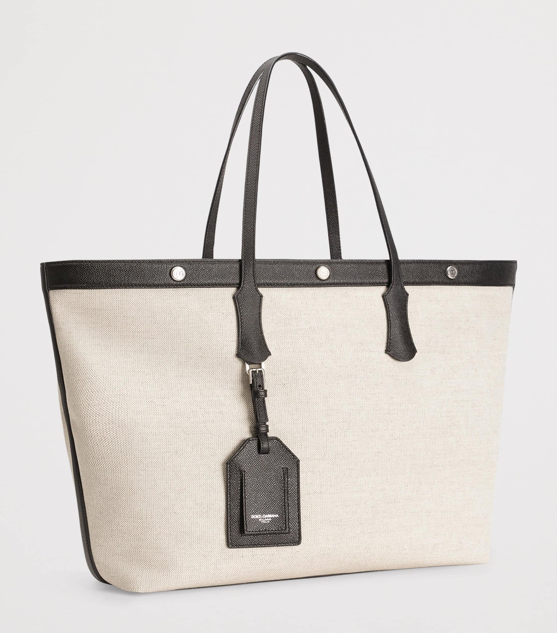 Dolce & Gabbana Canvas-Calfskin Tote Bag