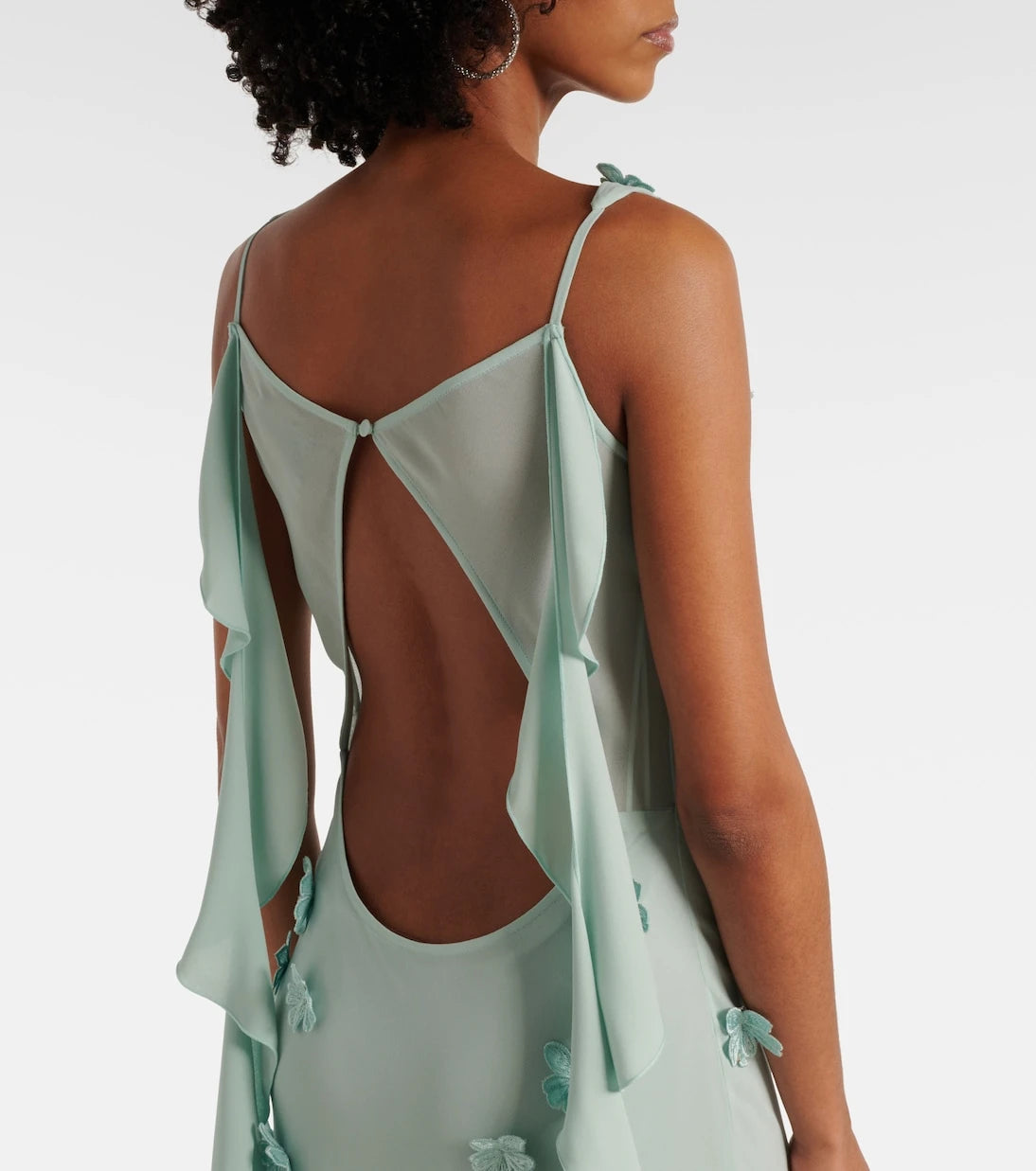 Rotate - Floral-appliqué ruffled gown