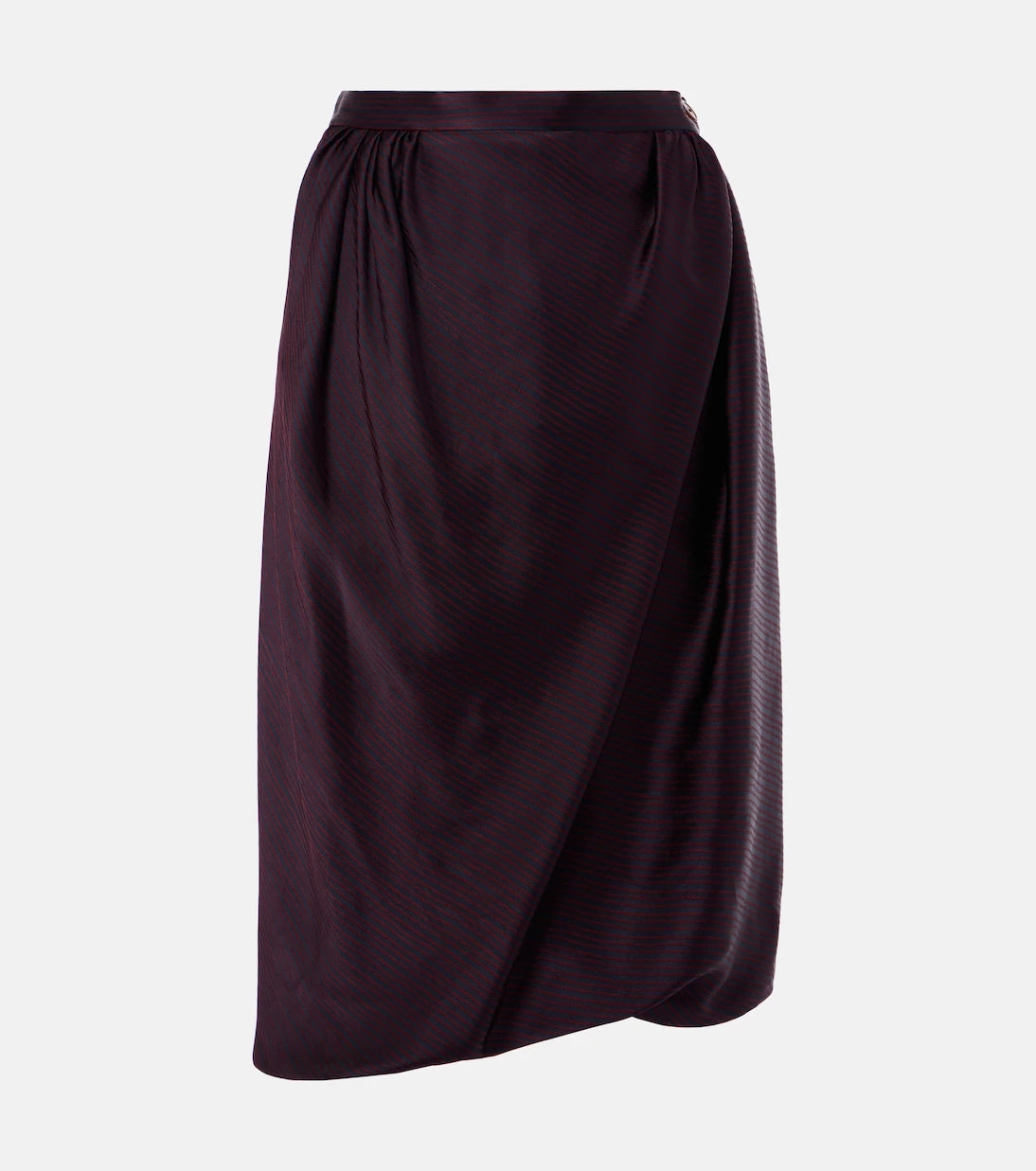 Vivienne Westwood - Drunken striped draped checked midi skirt