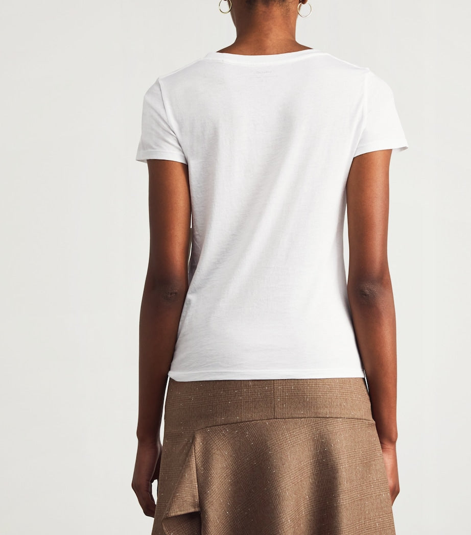 White Pima Cotton V-Neck T-Shirt