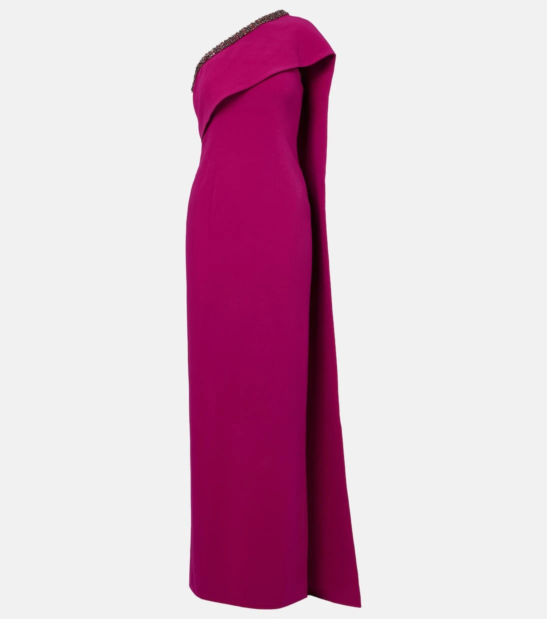 Roland Mouret - Caped embellished satin crêpe gown