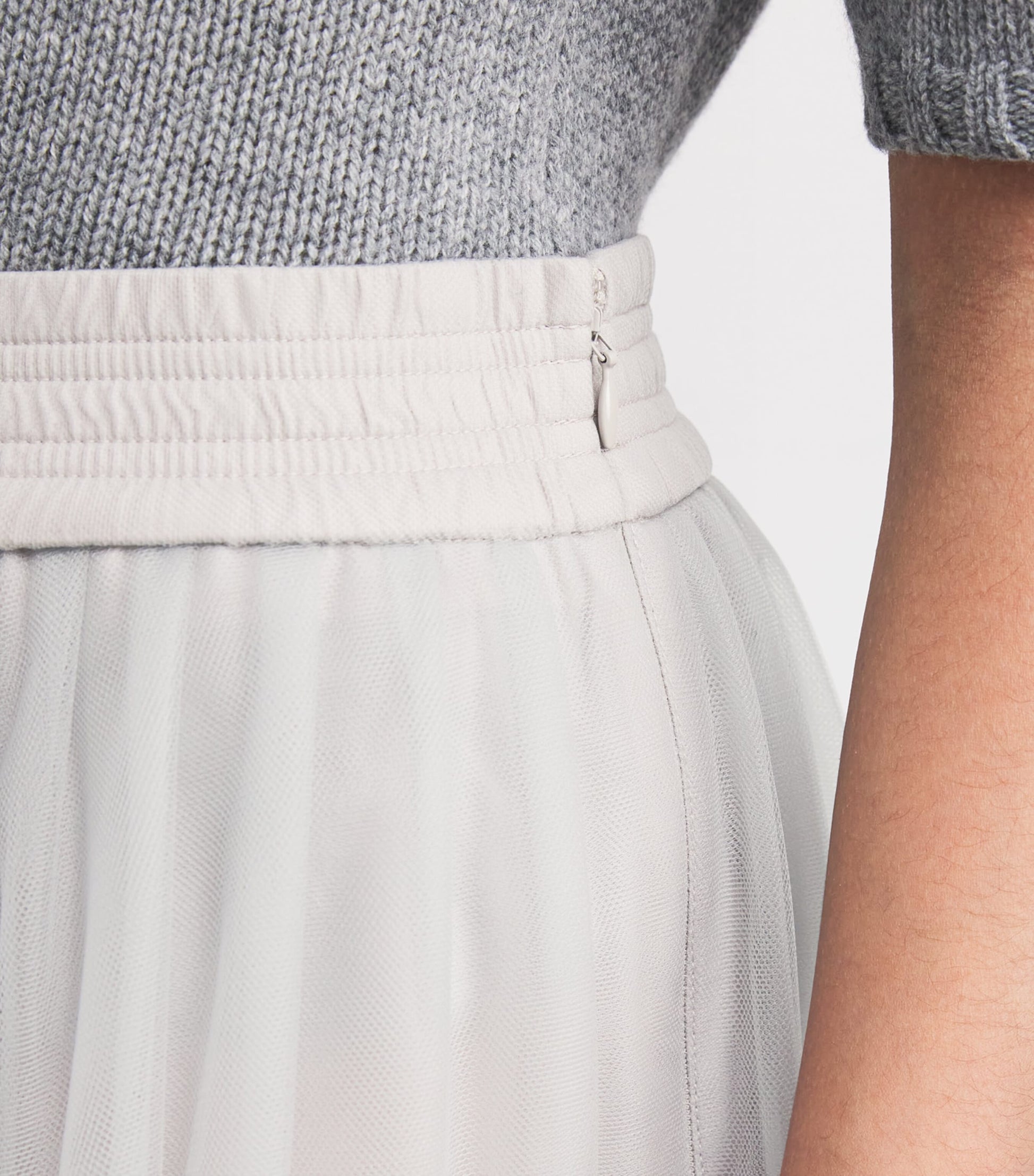 Fabiana Filippi Grey Tulle Maxi Skirt