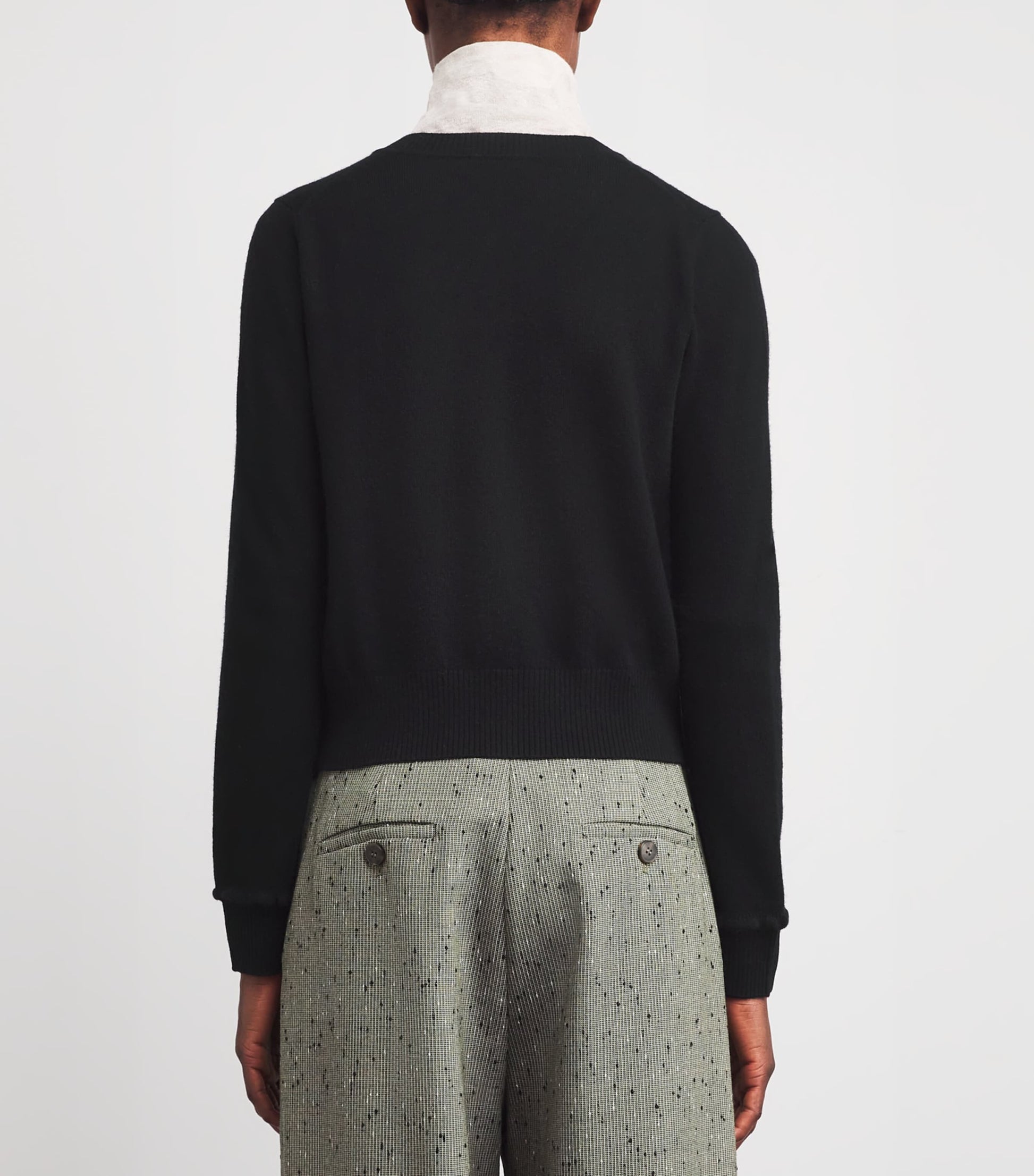 Black Wool-Cashmere Cardigan