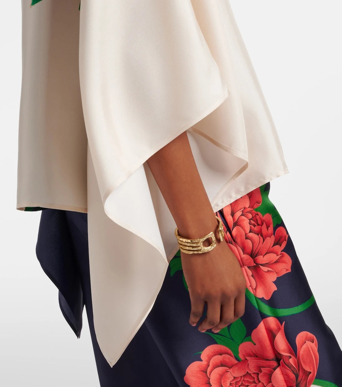 La DoubleJ - Square floral silk twill top