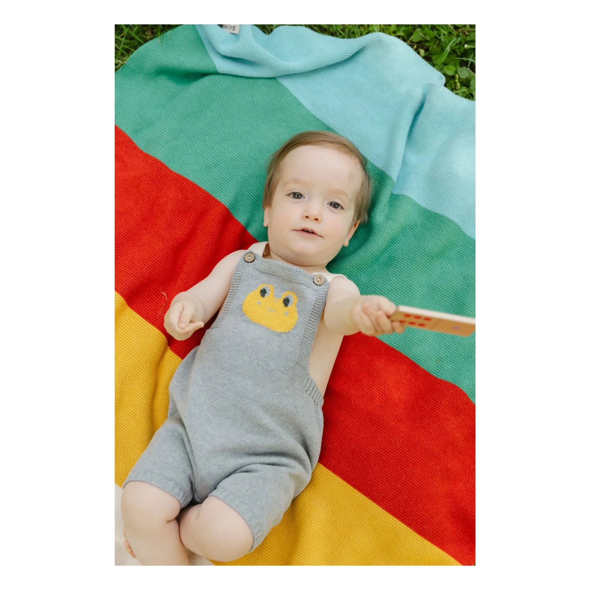 Bayiri - Doro Organic Cotton Knit Short Dungarees | Grey