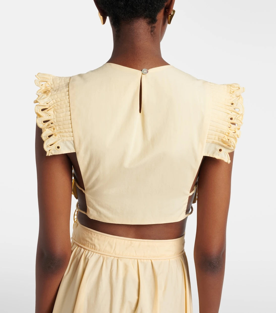 Farm Rio - Broderie anglaise cotton crop top