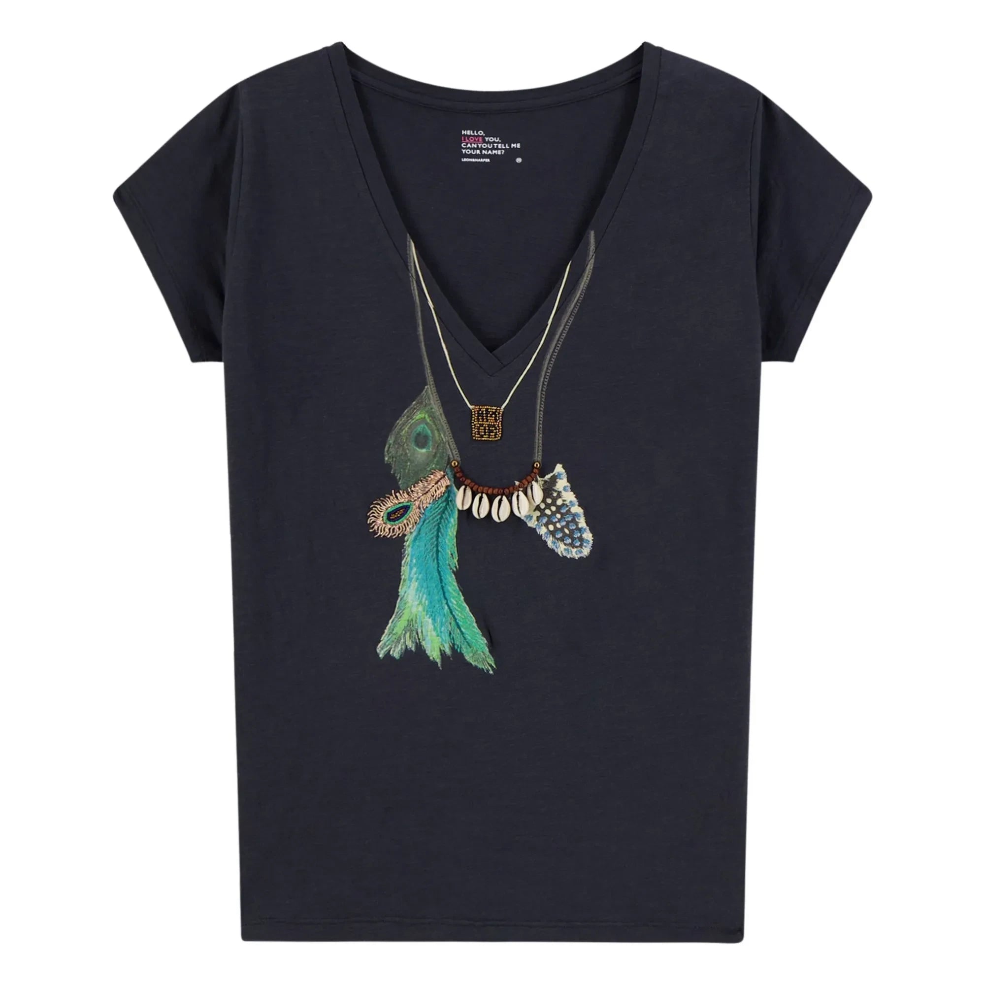 Leon & Harper - Tonton Feather Organic cotton T-shirt | Carbon