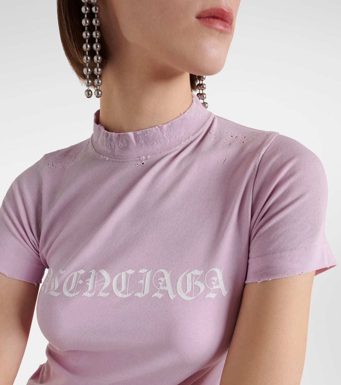 Balenciaga - Cropped cotton jersey T-shirt