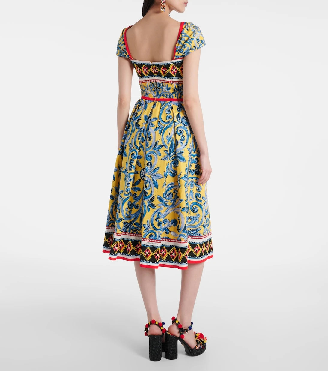 Dolce&Gabbana - Pleated printed midi dress