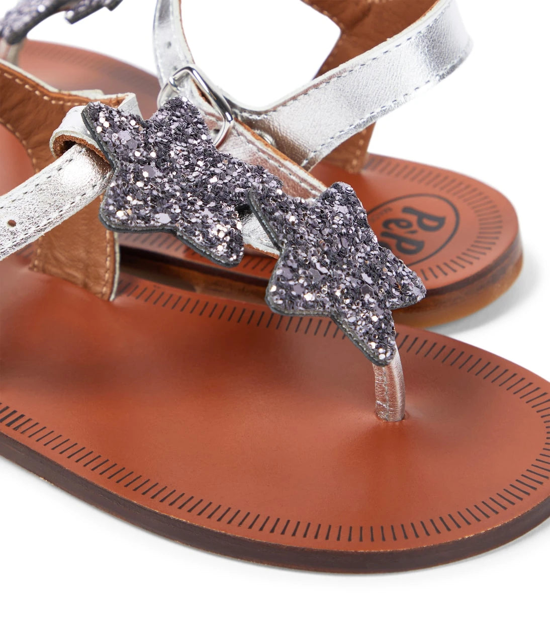PèPè - Laminato appliqué leather sandals