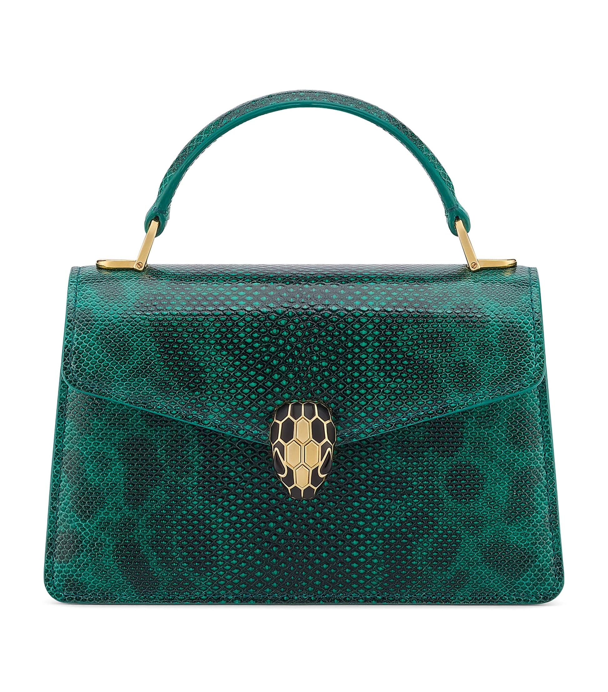 Green Karung Leather Serpenti Forever Top-Handle Bag