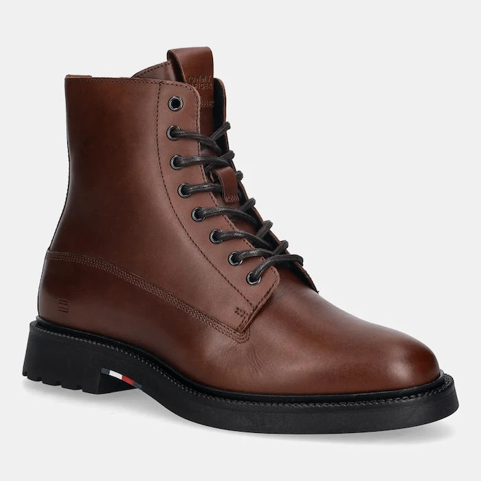Кожени боти Tommy Hilfiger HILFIGER COMFORT LWT LTH BOOT