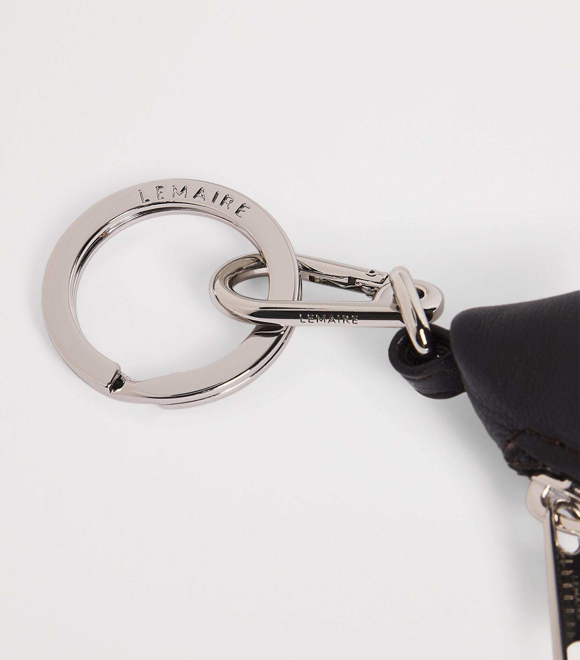 Lemaire Brown Nappa Leather Croissant Keyring