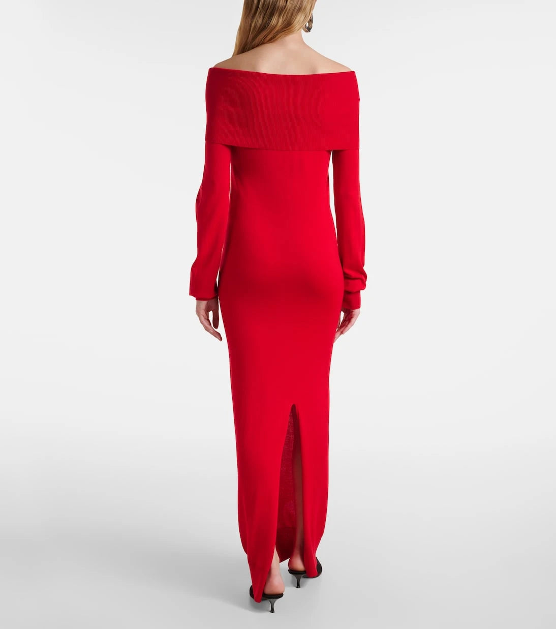 Stella McCartney - Off-shoulder virgin wool maxi dress