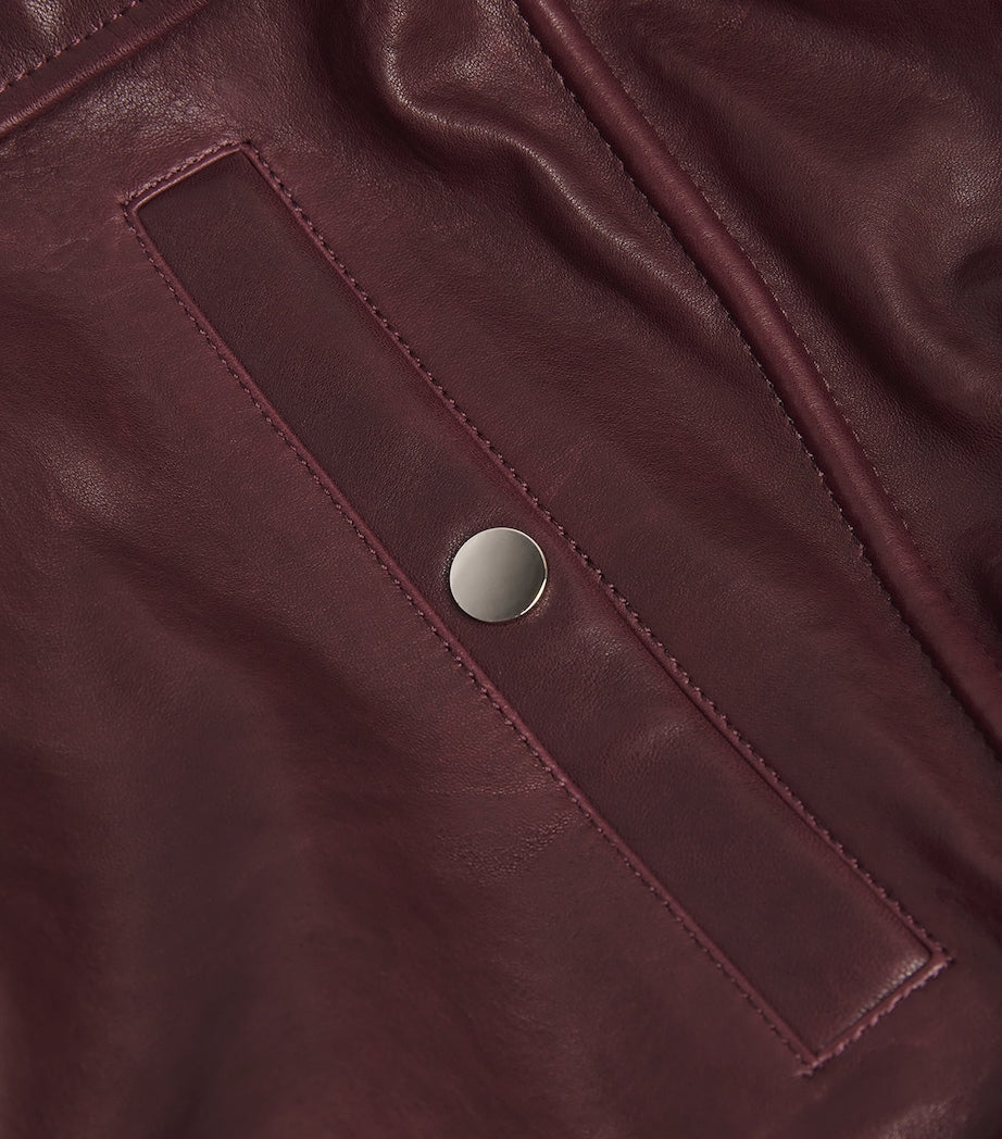 NOUR HAMMOUR Purple Beck Leather Bomber Jacket