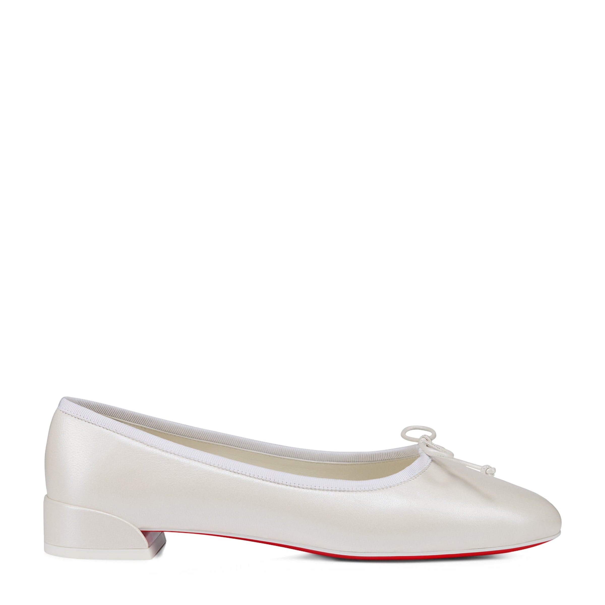 White Sweetie Jane Satin Ballet Flats