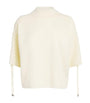Max Mara White Virgin Wool Funnel-Neck Sweater