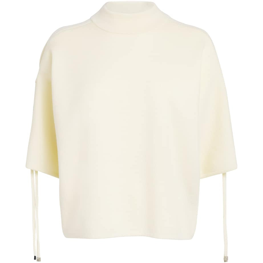 Max Mara White Virgin Wool Funnel-Neck Sweater