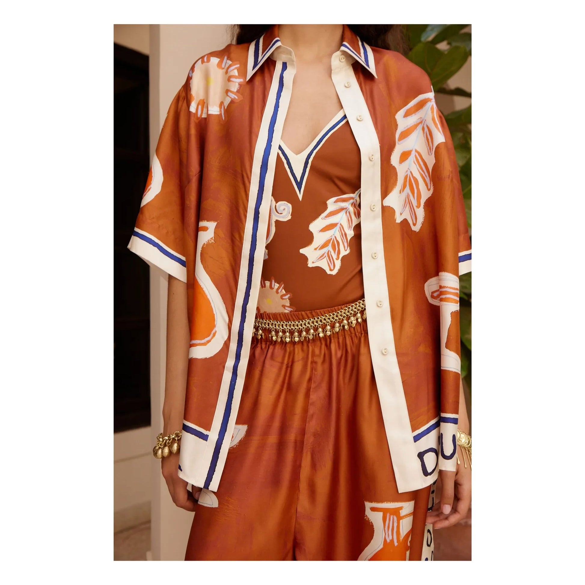 Alémais - Soleil D'Amour Silk Shirt | Rust
